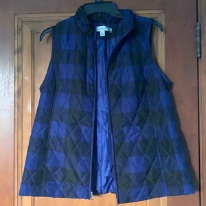 Croft & Barrow baby/purple & black plaid vest